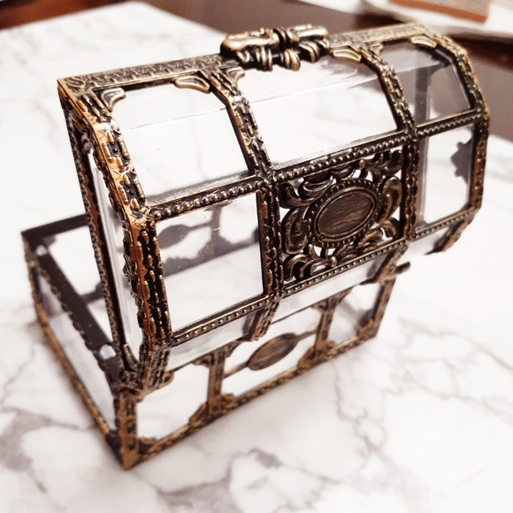 Pirate small vintage-like jewelry trinket transparent treasure box (brand new) - Picture 8 of 8